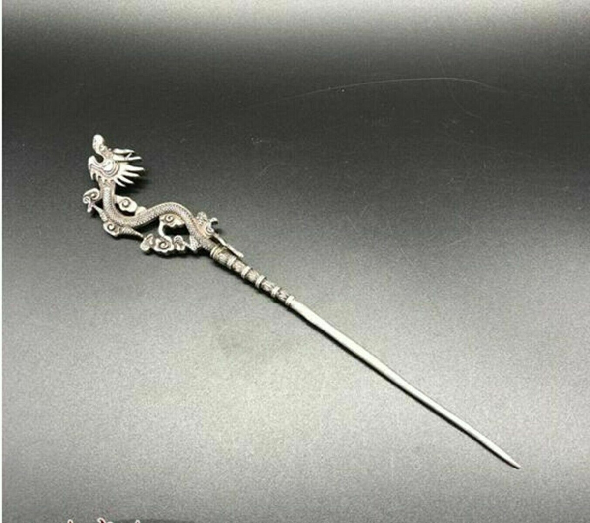 Chinese Old Tibetan silver Copper hand carved Dragon hairpin Chinese Old Tibetan silver Copper hand carved Dragon hairpin