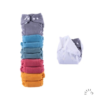 KomplettSET  Popolini Newborn Mini Snap 2-8Kg    Stoffwindeln