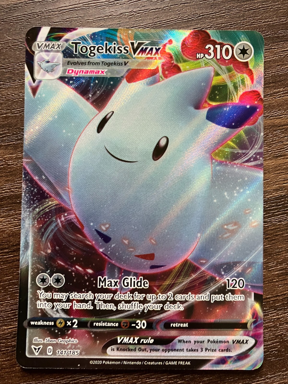 HOLO Togekiss VMAX 141/185 - 2020 Pokemon Vivid Voltage Rare Card - CLEAN NM
