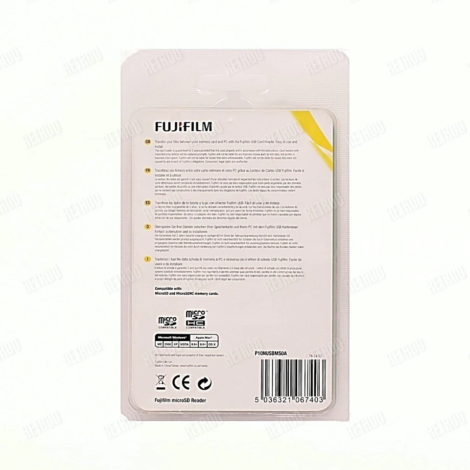 Fujifilm microSD/microSDHC/microSDXC USB 2.0 Memory Card Reader Windows/Mac New - Image 2 of 3