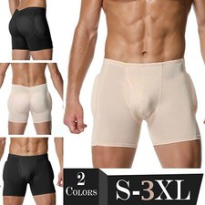 Men's Padded Butt Lifter Hip Enhancer Shaper Briefs Bodyshort Boxer Underwear