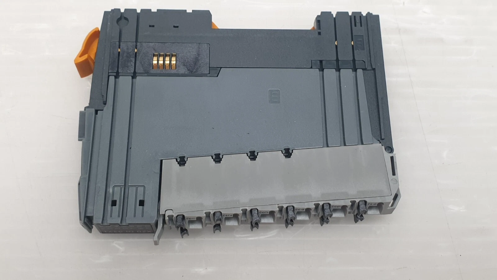 Side of the B&R X20 module showing bus module contacts
