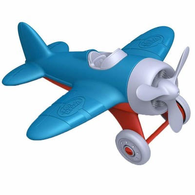 green toys airplane and board book