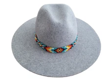 Western Seed Beaded Hat Band Fit Cowboy 0.75" Hatband Turquoise Hat Band