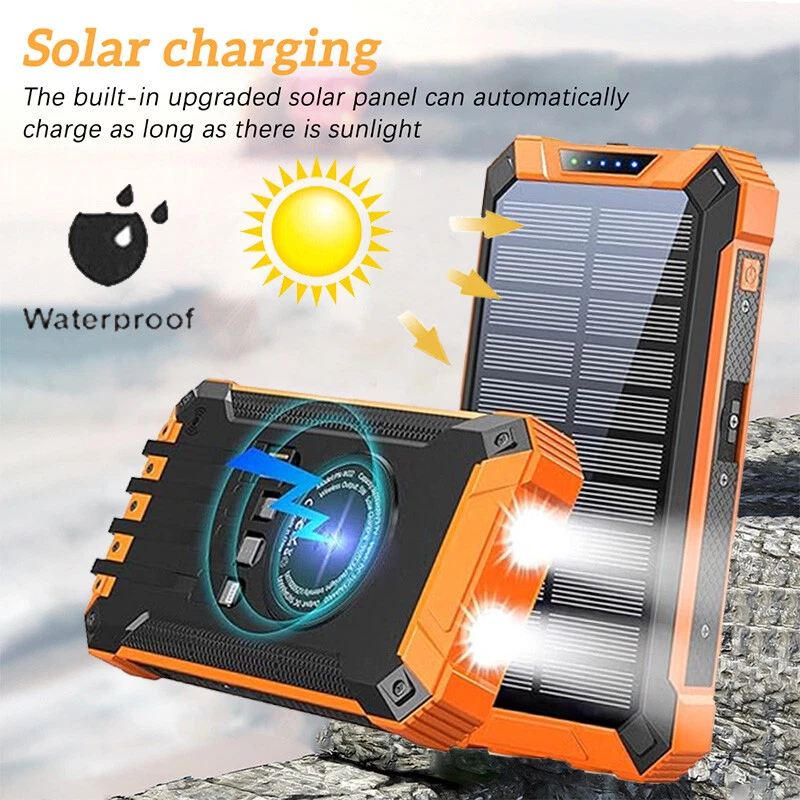 36000mAh Power Bank with Wireless Charging and 4 Cables for Phones