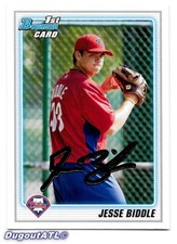 ⚾️ 2010 ~ Bowman Draft Prospects #BDPP6 ~ Jesse Biddle ~ Phillies ~ NmMt=8 ~ QTY