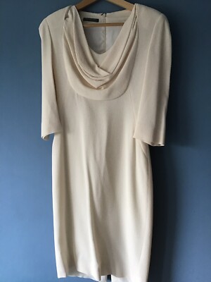 white christmas dresses 2003 Alexander McQueen Metallic Beaded Ivory Wool Open-Back Dress
