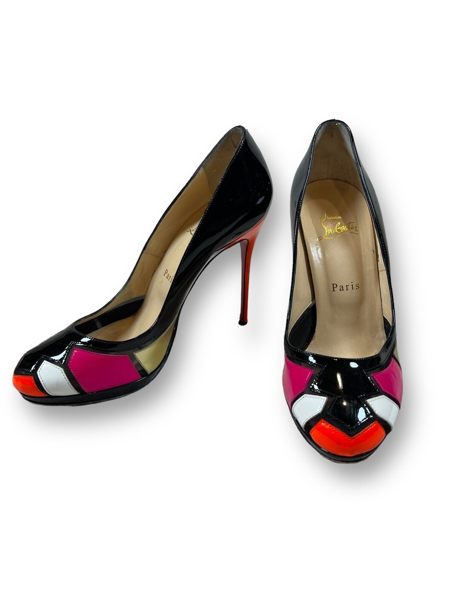 Authenticated Christian Louboutin Black Pink Orange AstroGirl