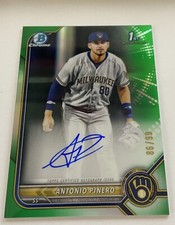 2022 Bowman Chrome prospect autograph auto GREEN Refractor Antonio Pinero 86/99