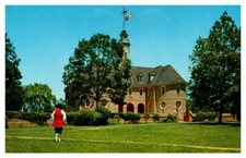 1950s Guardsman in Front Colonial Capitol Williamsburg Virginia Vintage Postcard