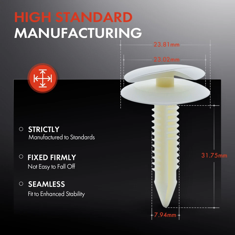 20 piezas clips de retención de panel de ajuste de nailon de 7,94 mm doble cabezal para GMC Sierra Envoy Foto 3 de 4