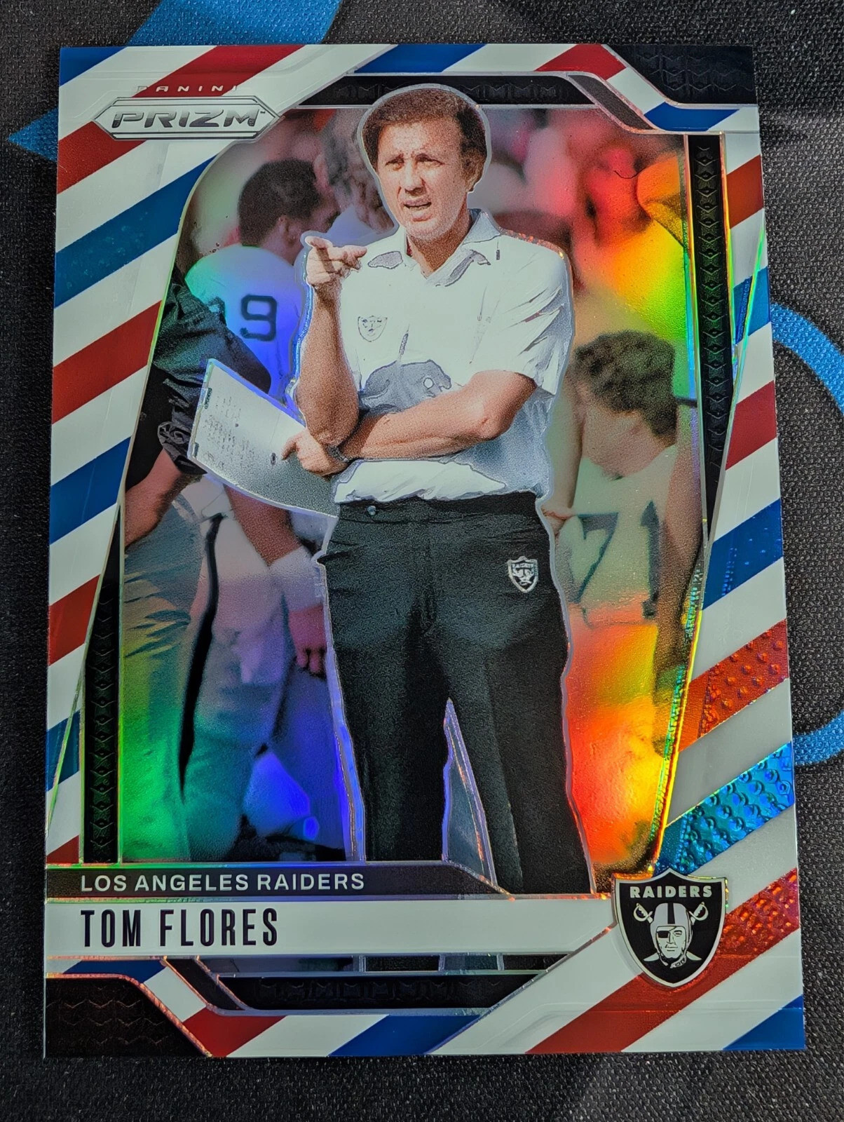2024 Panini Prizm Red White Blue Prizm Tom Flores Raiders