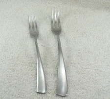 Larch Satin Salad & Dinner Fork Lot  Studio William Stainless Flatware