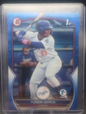 2023 Bowman 1st Edition Yunior Garcia #BPPF-142 Blue Foil  #'d 52/150 (RC)