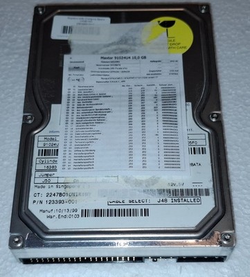   Maxtor 91024U4 10GB   FW: VA5105F0 3,5  IDE 123393-001   used HDD  