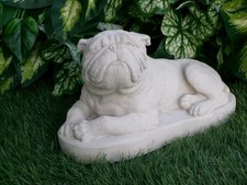 Bulldog Concrete Statue Pet Loss Memorial Stone Indoor Outdoor Dog Lovers Gift