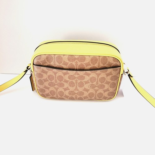 Coach CZ186 Signature Jamie Camera Bag Crossbody Handbag Tan Yellow - Picture 4 of 7
