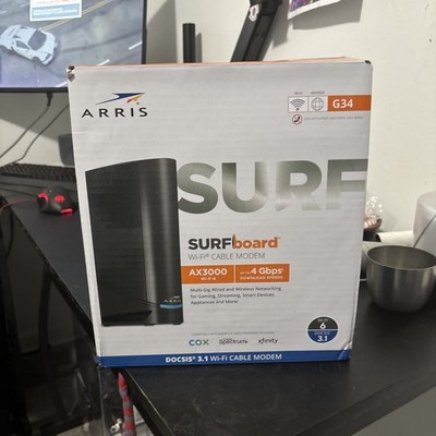 RRIS SURFboard DOCSIS 3.1 Gigabit Cable Modem and AX3000 Wi-Fi 6 Router - Black