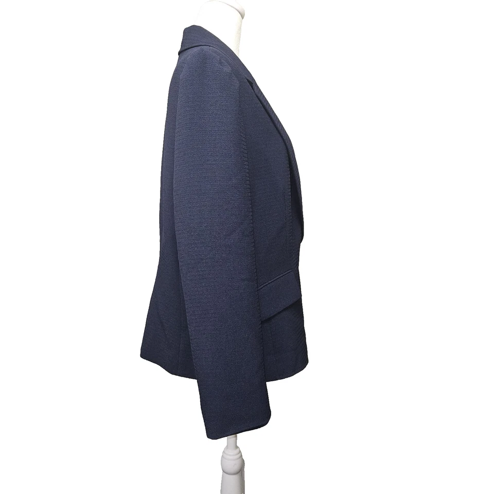 Blazer Tahari Arthur S. Levin azul marino con forro a rayas talla 14 Foto 4 de 4