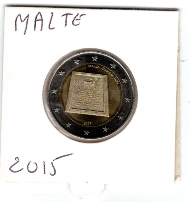 PIECE 2 EURO MALTE 2015 - CREATION DE LA REPUBLIQUE NEUVE.