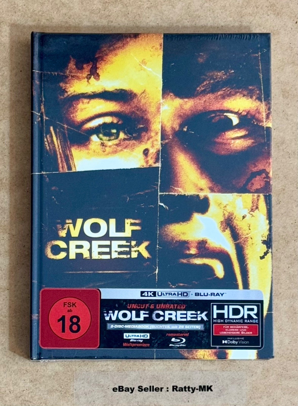 WOLF CREEK - GERMAN IMPORT 4K + BLU RAY MEDIABOOK EDITION (B) - NEW & SEALED