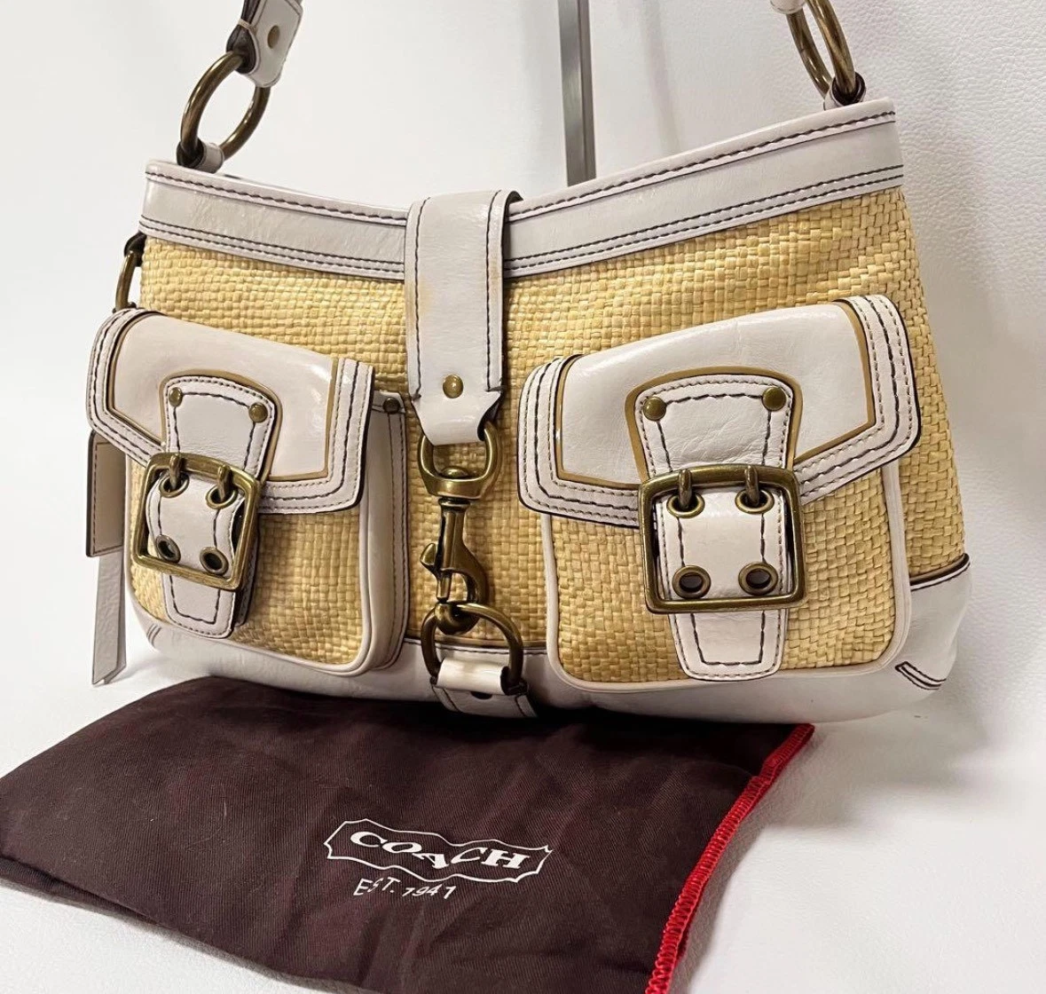 Coach Legacy Shoulder Bag Women's Straw Exterior Bags & Handbags