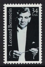 Scott 3521- Leonard Bernstein, Conductor- MNH 34c 2001- unused mint stamp