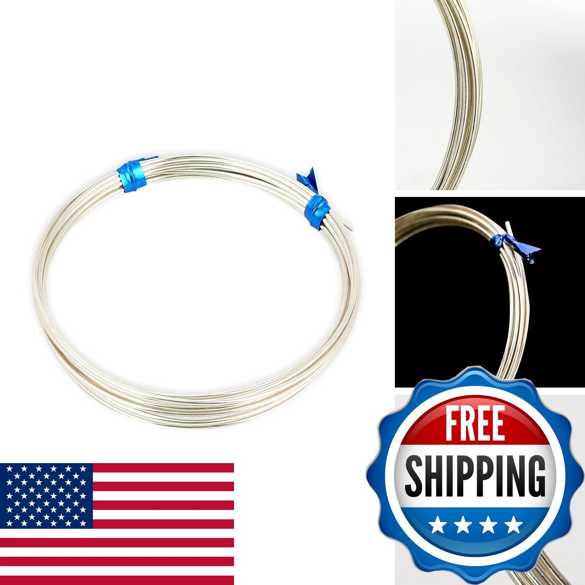 24 Gauge (0.5mm) 5 FT Half Hard 925 Sterling Silver Wire