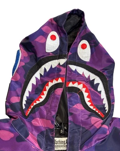 Purple Camo Bape Bathing Ape Hooded Jacket Medium  image 4