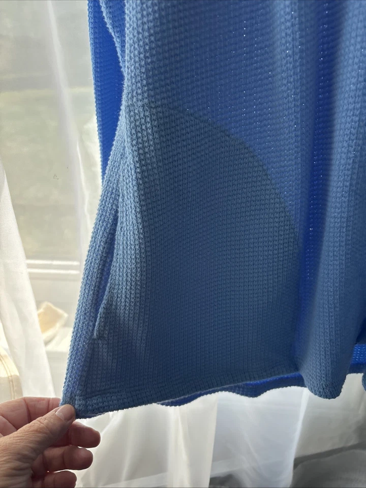 Denim & Co Active Sudadera con Capucha Cremallera Completa Damas Talla M Azul Claro Mezcla de Algodón Bolsillos Foto 4 de 4