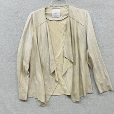 Mango Suit Blazer Cardigan Jacket Beige Faux Suede Women s Small