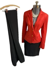 Banana Republic Pant Or Skirt Suit Size 8 Three Piece Set Pockets Full Length