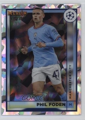 2022 Topps Merlin UEFA Club Competitions Atomic Refractor 120/250 Phil Foden e3f