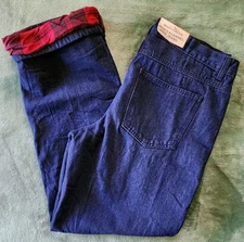 NWT  Adventuridge Men's Flannel Lined Blue Jeans Size 34x31