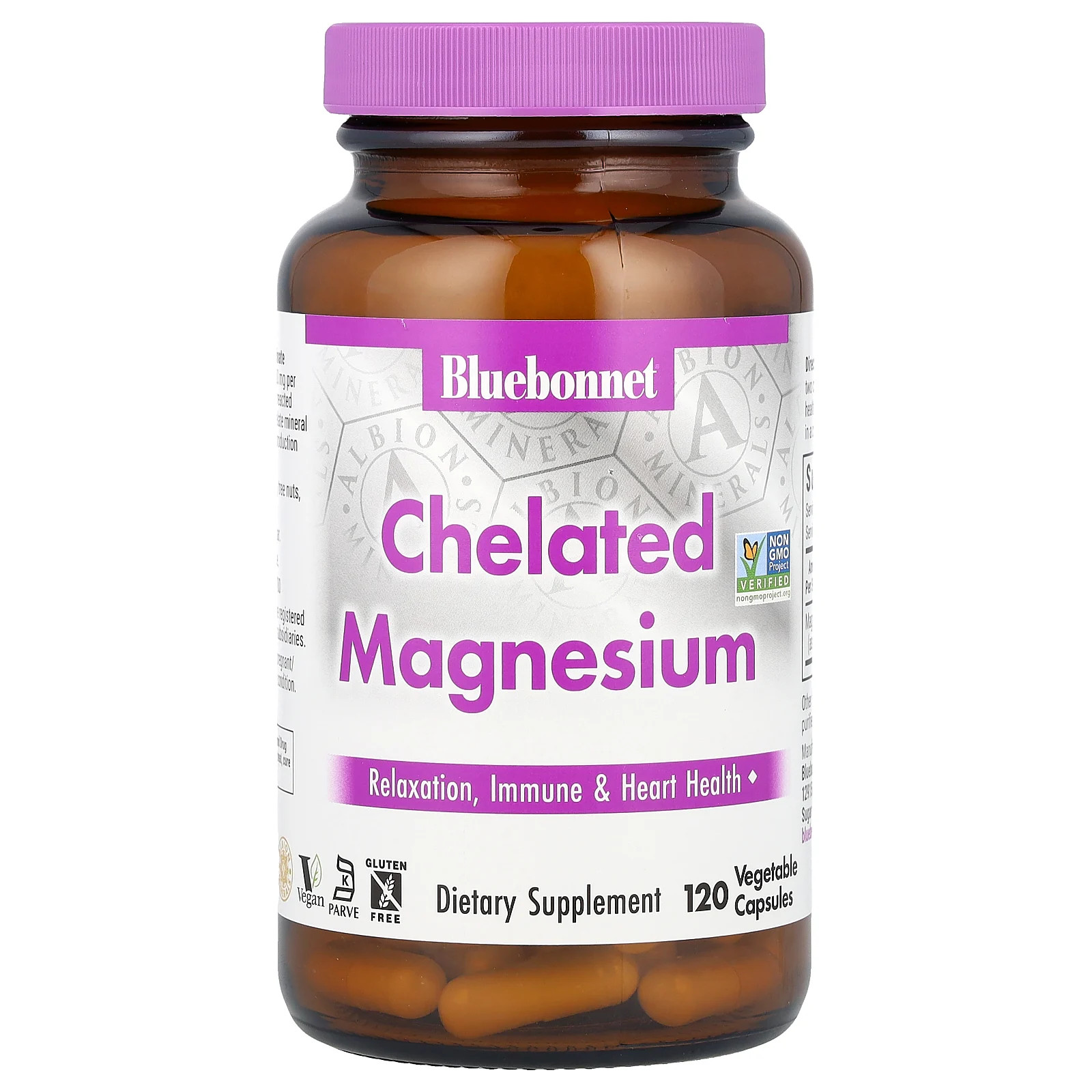 Bluebonnet Nutrition Chelated Magnesium 120 растительных капсул без яиц без рыбы 4690₽