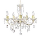 Litecraft Marie Therese Chandelier Ceiling Light Crystal Effect 5 Arm - Brass