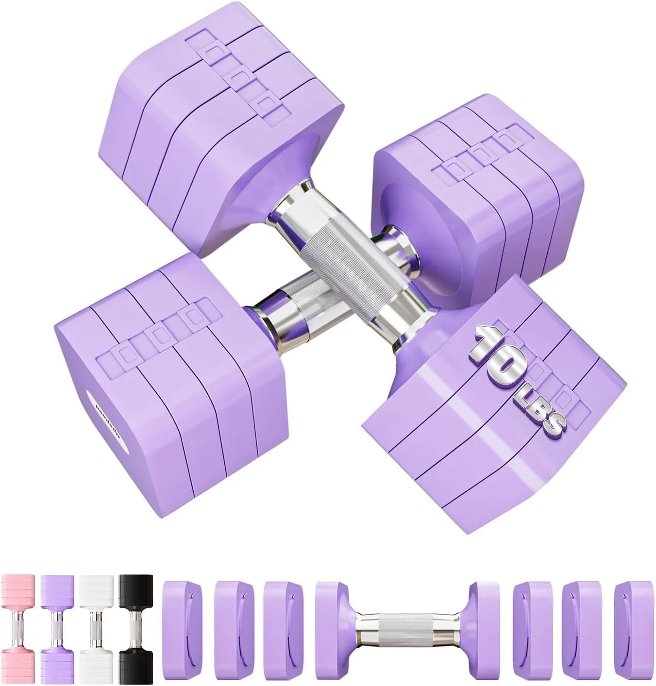10LB Each 20 LBS Pair Adjustable Dumbbell Set Free Weights Dumbbells Set