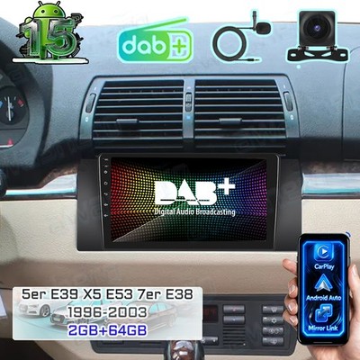 Für BMW 5er E39 X5 E53 7er E38 Android 15 Carplay Autoradio GPS NAVI RDS BT DAB+