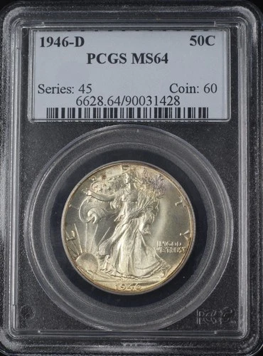 1946-D WALKING LIBERTY HALF DOLLAR 50C PCGS MS64 (PQ171)