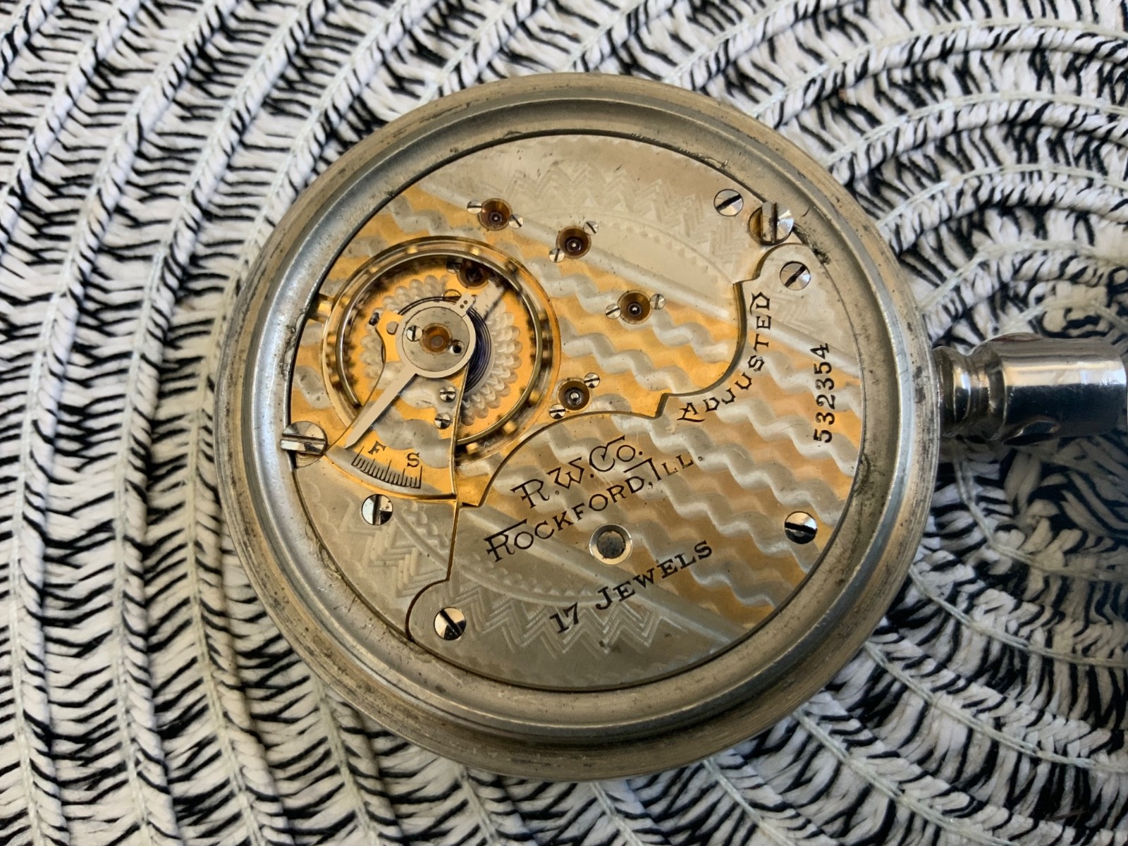 17j NEEDS MAINSPRING TONE Rockford 18s PRIVATE 825 NEW ANTIQUE 1899 TWO LABEL - vintagewatches.pk