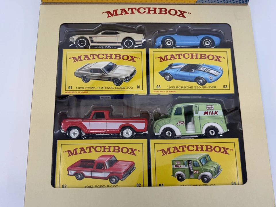 Matchbox Gift Pack Replay of the 80s Mustang 302, F100, Porsche, Milk Truck 1:64 - Image 2 of 4
