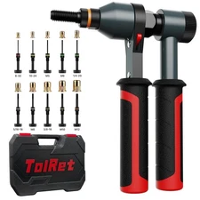 Rivet Nut Tool Rivet Nut Kit, Rivnut Tool Kit with 10 Metric and SAE Mandrels