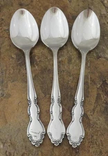 Oneida Dover Cube Set of 3 Teaspoons Spoons Heirloom Stainless Flatware Lot U