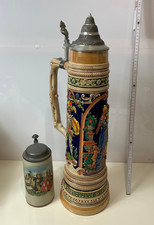 Krug Bierkrug Original Gerz XXL 60cm Höhe mit Zinndeckel Sammler 5 Liter