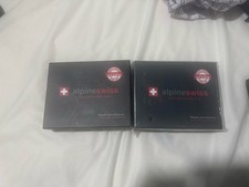 Alpine Swiss Mens RFID Leather Bifold Wallet Billfold Center Flip ID Window