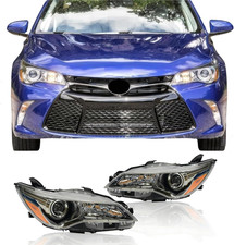 Halogen Black Headlights Headlamp for 2015 2016 2017 Toyota Camry LE SE XLE XSE