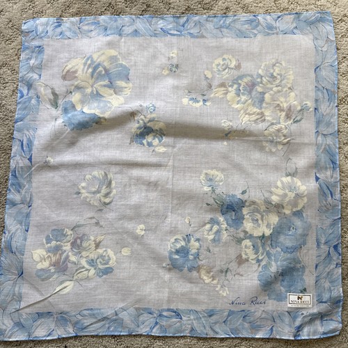 Vintage Hankies Handkerchief made for Japan Market Nina Ricci with tag on it