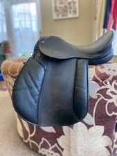 15” black leather pony saddle