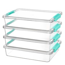 6 Qt Plastic Storage Bins with Lids, Clear Sensory Bins, Arts Crafts Organize...