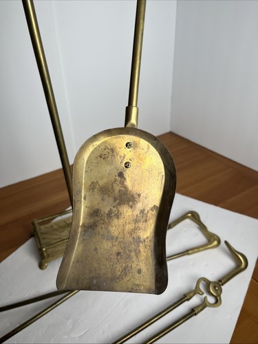 Vintage MCM Messing Stockente Entenkopf Kamin Werkzeug Set 4 Werkzeuge & Ständer - Bild 18 von 24